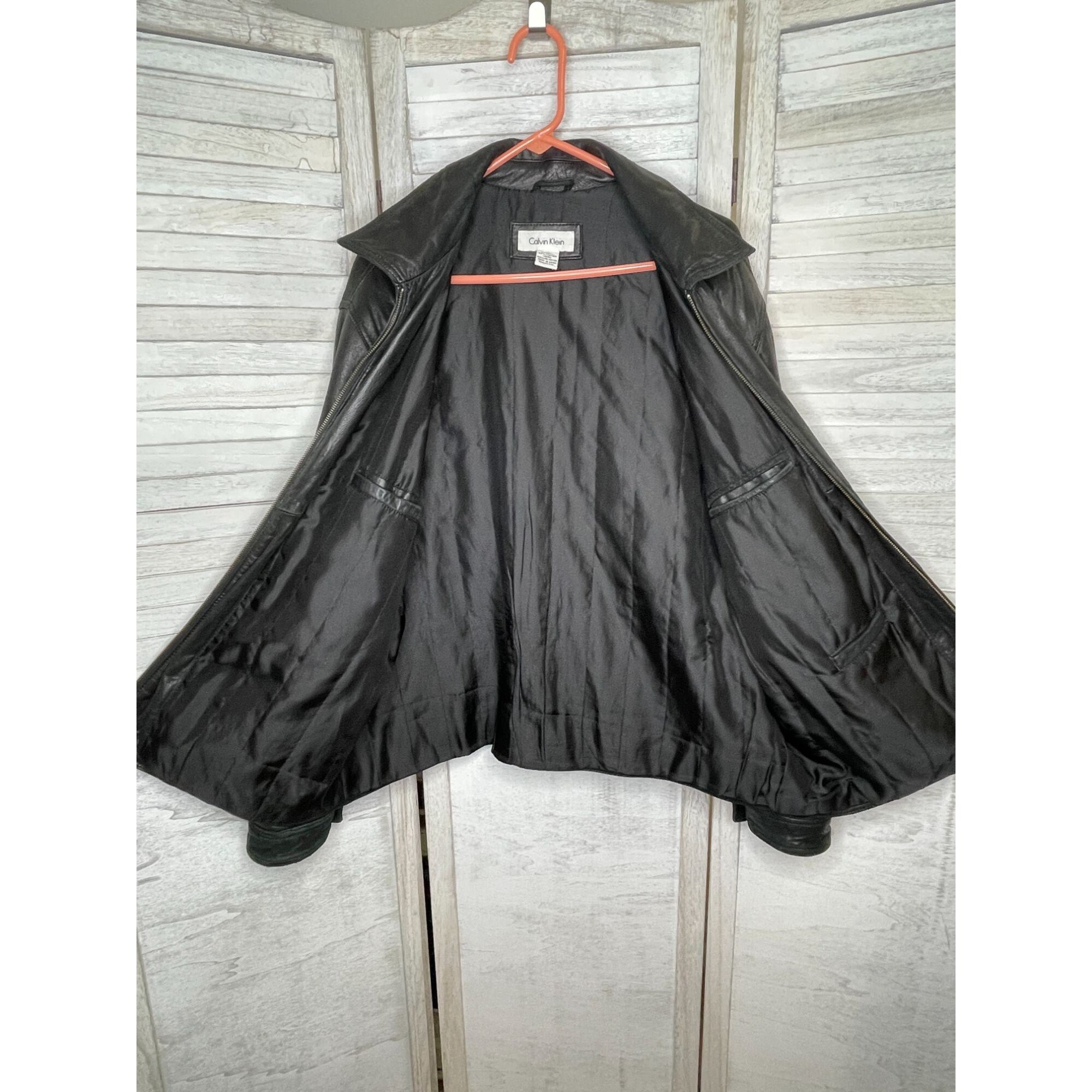 Vintage Calvin Klein Men's Leather Jacket Black Size XL - Etsy Vintage Calvin Klein Men's Leather Jacket Black Size XL - Etsy
