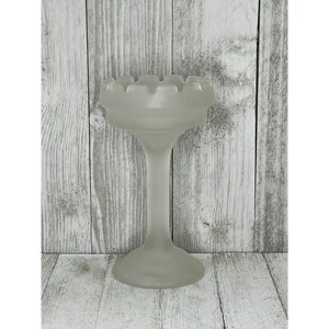 Vintage Party Lite Castle Turret Style Frosted Glass Candle Holder