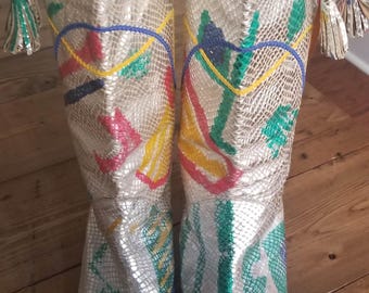 Vintage Hand-Painted Italian Leather Boots – Size 6.5B – Vero Cuoio, Made in Italy