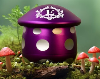 Custom Engraved Mushroom Grinder, Custom Herb Grinders, Four-layer Design Grinder, Girly Grinder