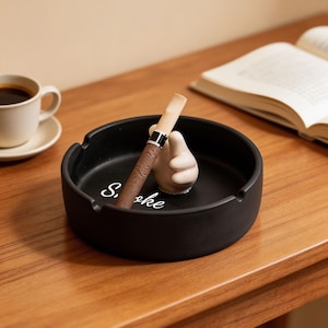 cigarette holder with ashtray Pot Joint and Lighter holds 9 ounces of liquor and up to 48 Solid Wood Cigar Ashtray with