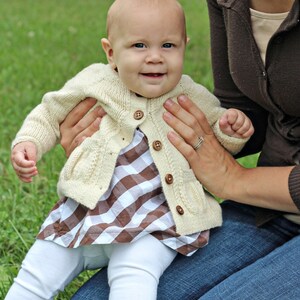 Baby Belle Cardigan PDF PATTERN 1-3, 3-6, 6-12, 12-18, 18-24 months sweater, girl, feminine, baby shower, gift, worsted weight, knit image 3