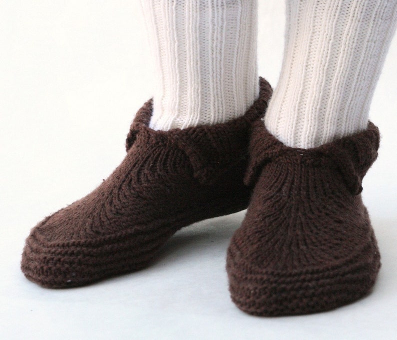 Adult Moc-a-Soc PDF Pattern xs, s, m, l, xl, xxl slipper, moccasin, sock, shoe, cozy, gift, knitting, knit image 2