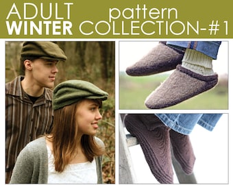 The Adult Winter Pattern Collection 1:  Newsie, Moc-a-Soc, and Clog-n-Soc PATTERNS