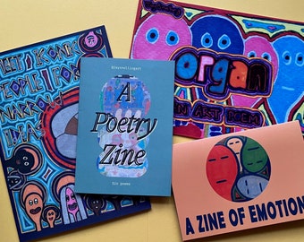Four book bundle - graphic zine comic collection set giftbook. Gifts. Unusual Presents. Outsider Art