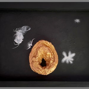 Original Painting / Relief on Wood by Mike Russell. Untitled.