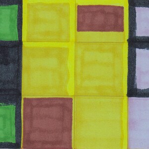 Original Art, Colourful Art, Geometric, Dark Art, Female, Wall Art, Illustration, Painting, Outsider Art, Weird, Quirky Art, British Artist