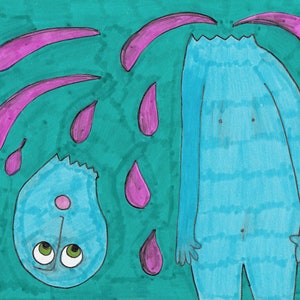 Original Kunst von Jay Snelling - Outsider Art Brut - Broken - Ungerahmt