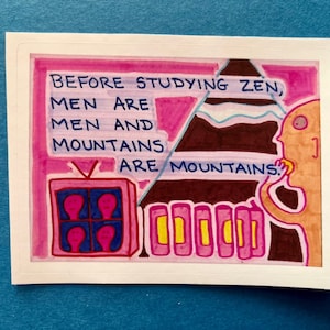 "Großer Zen Art Brut Vinyl Sticker (10,2 x 7,2cm) von Jay Snelling."