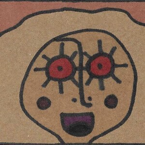 Dibujo original en miniatura de Jay Snelling / Arte marginal / Brut / Arte pequeño y extraño