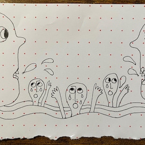 Original Art, Sketch Art, Clashing, Dark Art, Female, Wall Art, Illustration, Painting, Outsider Art, Weird, Quirky Art, British