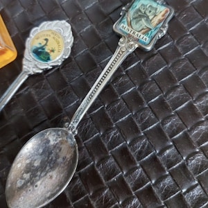Vintage verzilverde souvenirlepel Australië