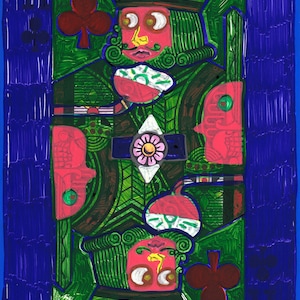 Original Art by Jay Snelling. Outsider Art Brut. King... Unframed