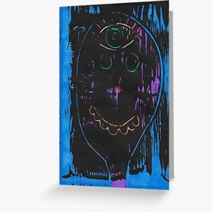 Carte d'artiste de visage d'art brut