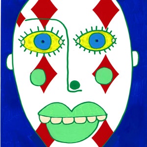 Arte original de Jay Snelling. Arte forastero Brut. Diamante Geezer... Sin marco