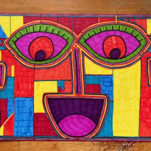 Original Art, Colourful Art, My Wild Friend, Dark Art, Female, Wall Art, Illustration, Painting, Outsider Art, Weird, Quirky Art, British