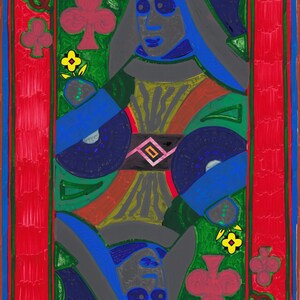 Original Art by Jay Snelling. Outsider Art Brut. Queen... Unframed