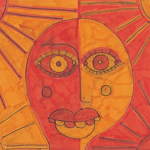 Erleben Sie die lebendige Energie von Outsider Art Brut mit Jay Snellings Four Suns