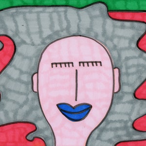 Original Drawing/Painting by Jay Snelling - Outsider Art Brut - Unusual Artwork - Signed