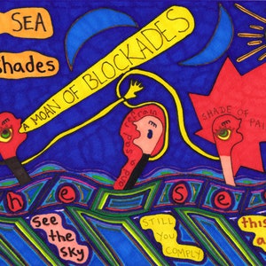 Original Art by Jay Snelling. Outsider Art Brut. The Sea. Unframed