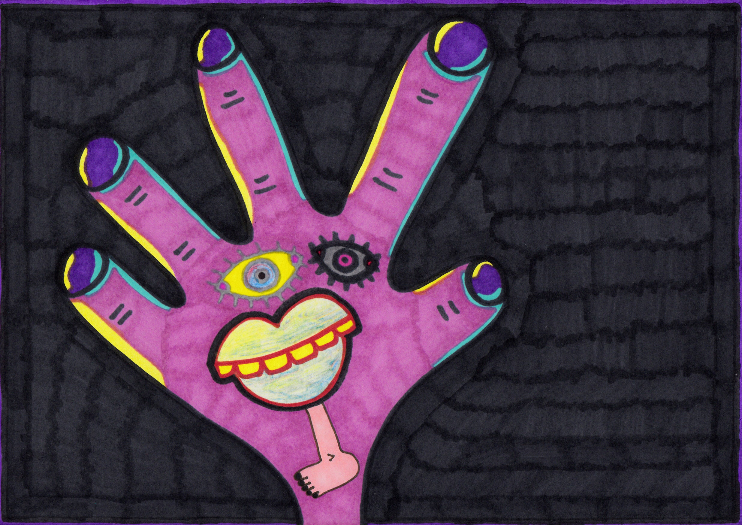 Original Art by Jay Snelling. Outsider Art Brut. The Answer To All Your Problems. Unframed
