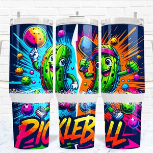 20oz och 40oz Pickleball Tumbler Wrap PNG-design, Pickleball 40 oz Tumbler Wrap och 20 oz Skinny Tumbler Wrap sublimeringsdesign, Instant Down bild 3