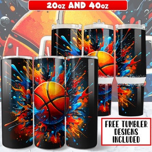 Design PNG de envoltório de copo de basquete de 20 onças e 40 onças, envoltório de copo de basquete de 40 onças e design de sublimação de envoltório de copo magro de 20 onças, descida instantânea