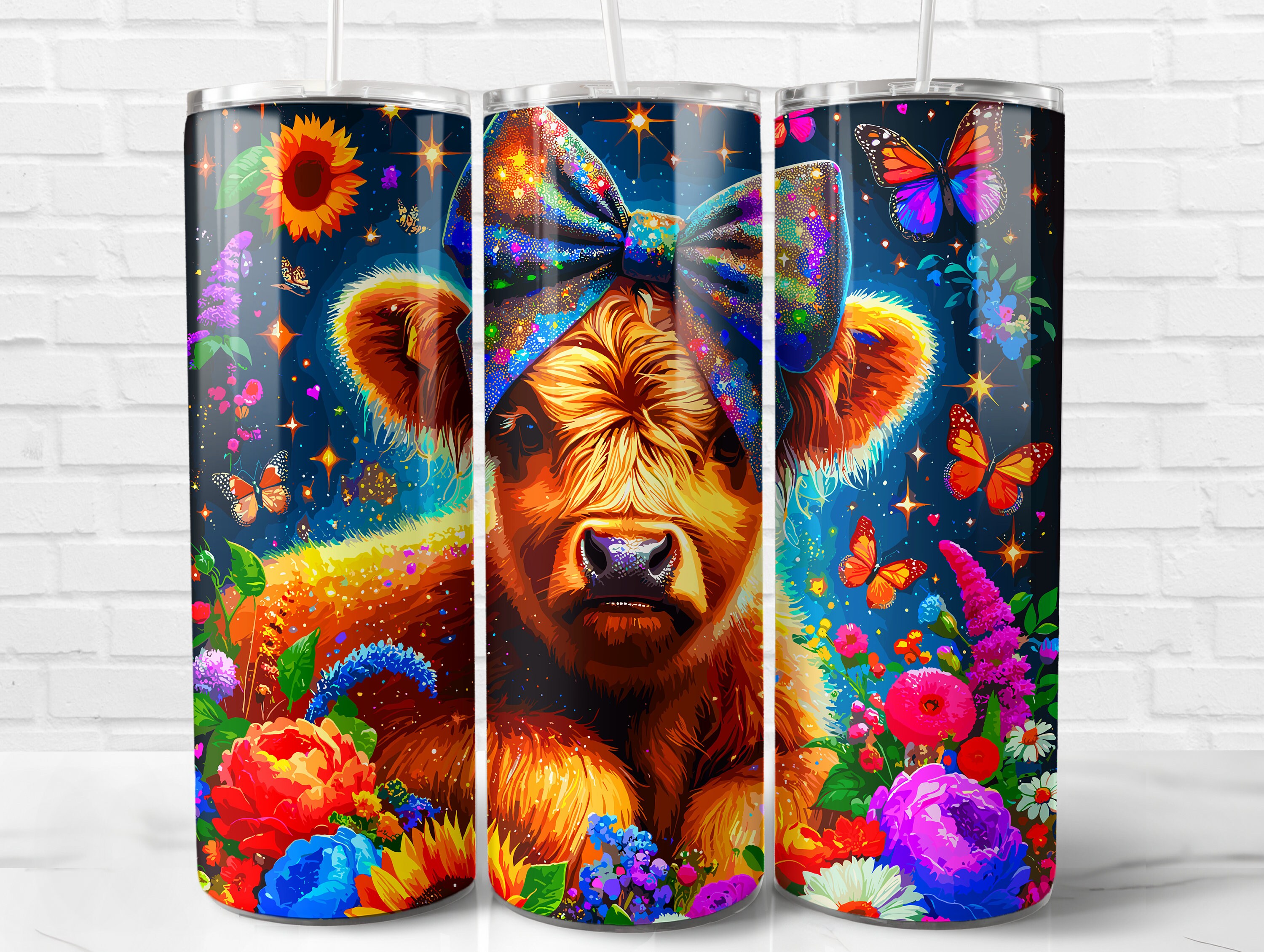 Highland Cow Tumbler Wrap PNG Design 20 Oz Skinny Tumbler , Highland ...