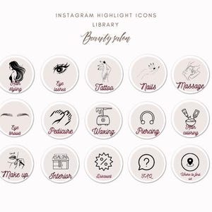 instagram highlight covers for a cosmetic salon