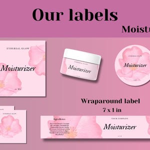 Hagebutten-Design, Kosmetiketikettenvorlage, Etikett für Körperprodukte, Hautpflegeetiketten, Beauty-Aufkleberdesign, Flaschen- und Glasetiketten, bearbeitbar