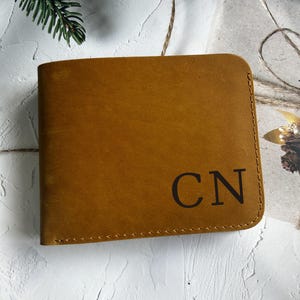 Cartera personalizada grabada cartera de hombre cartera de cuero cartera personalizada novio regalo del día del padre regalo para él regalo de aniversario de los hombres