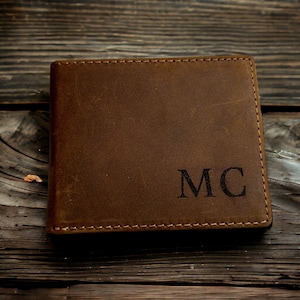 Cartera personalizada, cartera grabada para hombre, cartera de cuero, cartera personalizada, regalo para novio, regalo para el Día del Padre, regalo para hombre, regalo de aniversario.