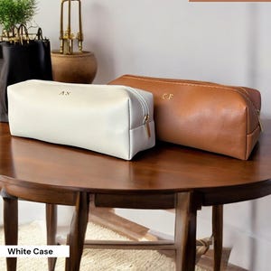 Gepersonaliseerde etui, mini-cosmetische tas, monogramcadeau, gepersonaliseerde make-upkwastentashouder, gepersonaliseerd cadeau voor haar hem, op maat gemaakt