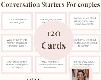 Tarjetas para iniciar conversaciones íntimas: 120 preguntas imprimibles (descarga digital)