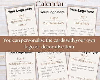 Personalized Mindful Advent Calendar 24 Self Care Activities Christmas Countdown (Digital Download)