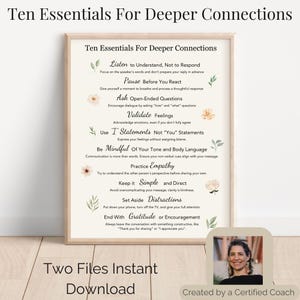 Communication Skills Poster  Deep Connection Essentials (Digital Download)