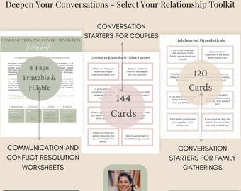 Communication and Conflict Resolution Worksheets Couples and Family Conversation Starters Printable Relationship Toolkit Digital Download