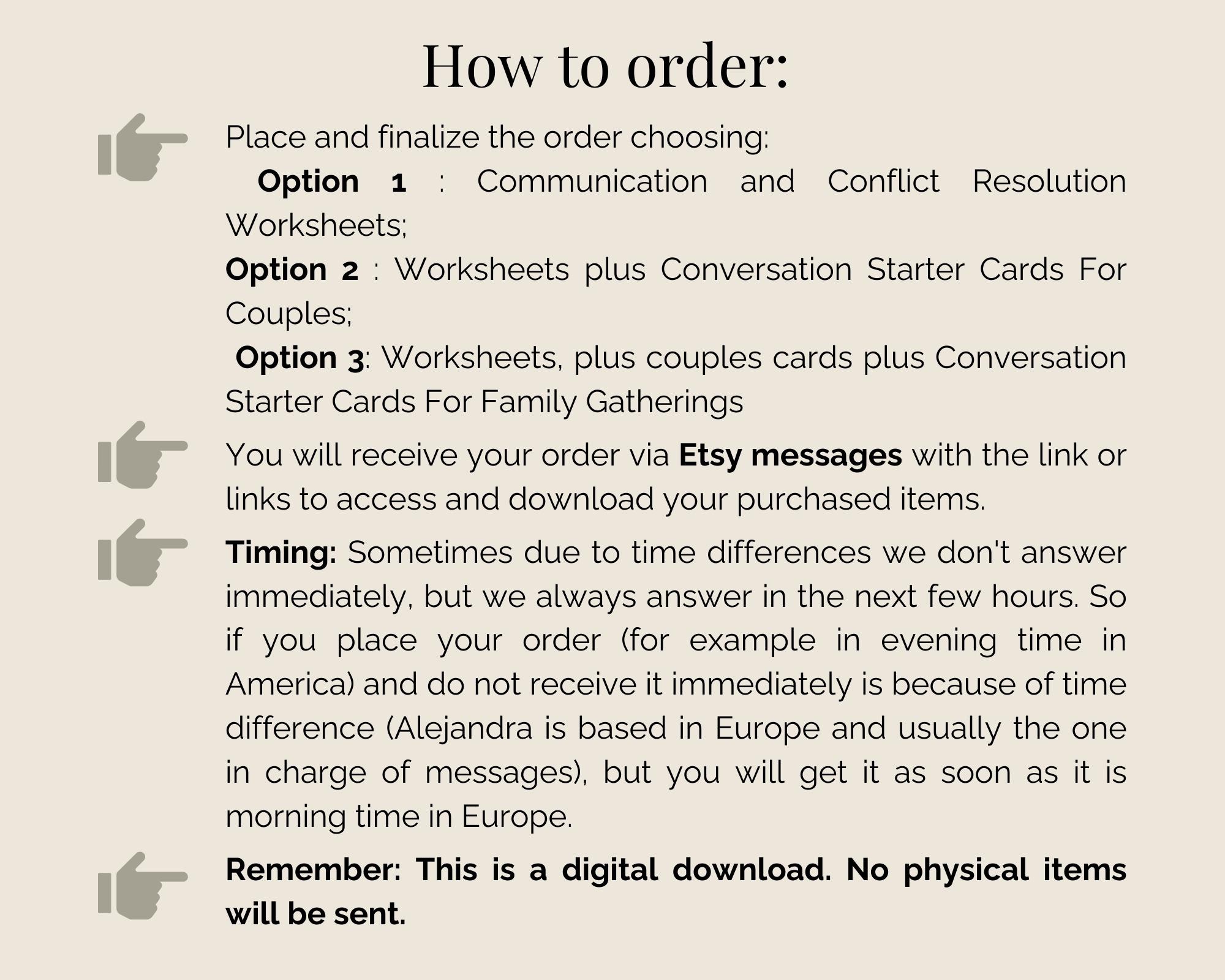 Communication and Conflict Resolution Worksheets Couples and Family ...