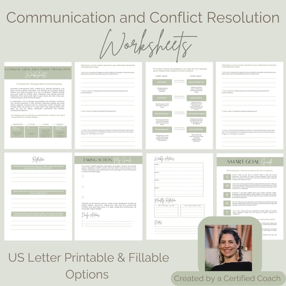 Effective Communication and Conflict Resolution Worksheets Improve Active Listening and Empathy Skills