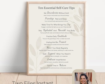 Self-Care Tipps Printable Poster Mindfulness Mentale Gesundheit Kunst (Digitaler Download)
