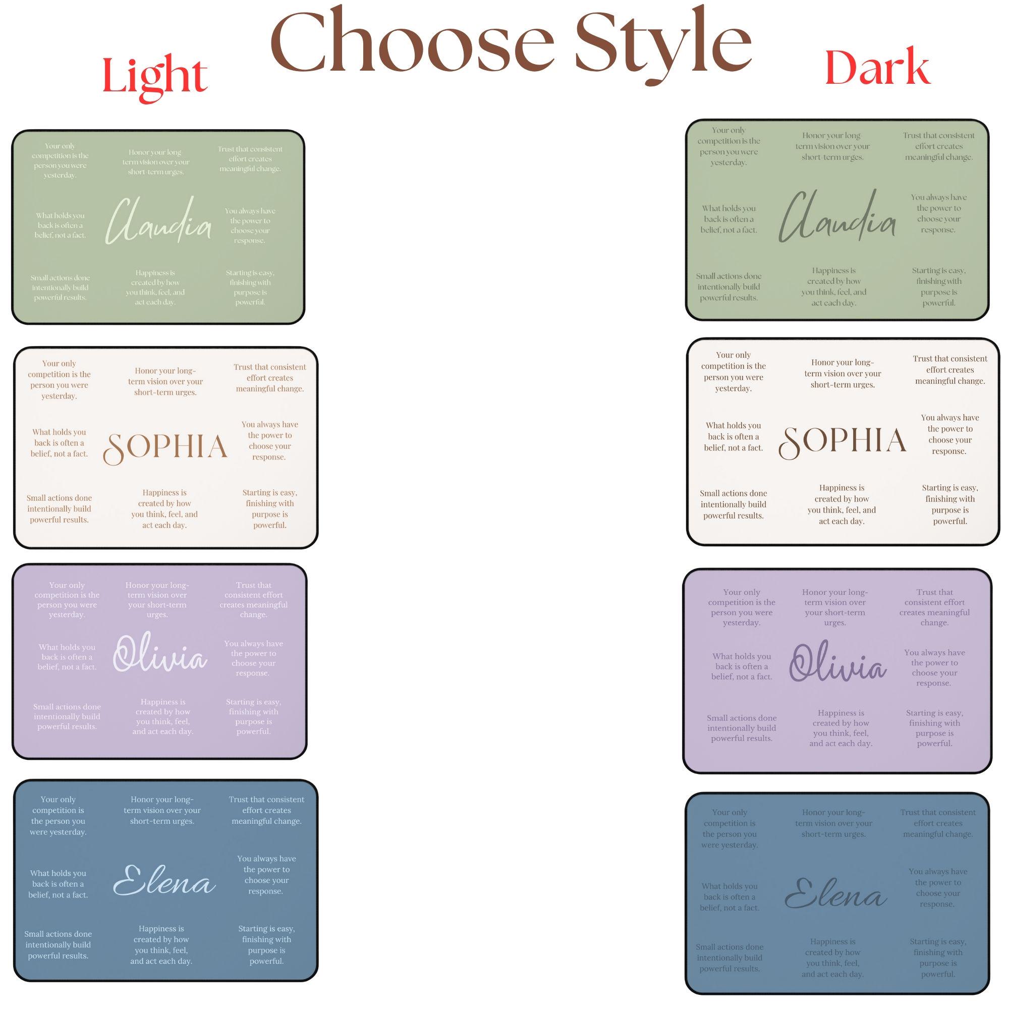 Personalized Desk Mat With Name and Affirmations Custom Office ...
