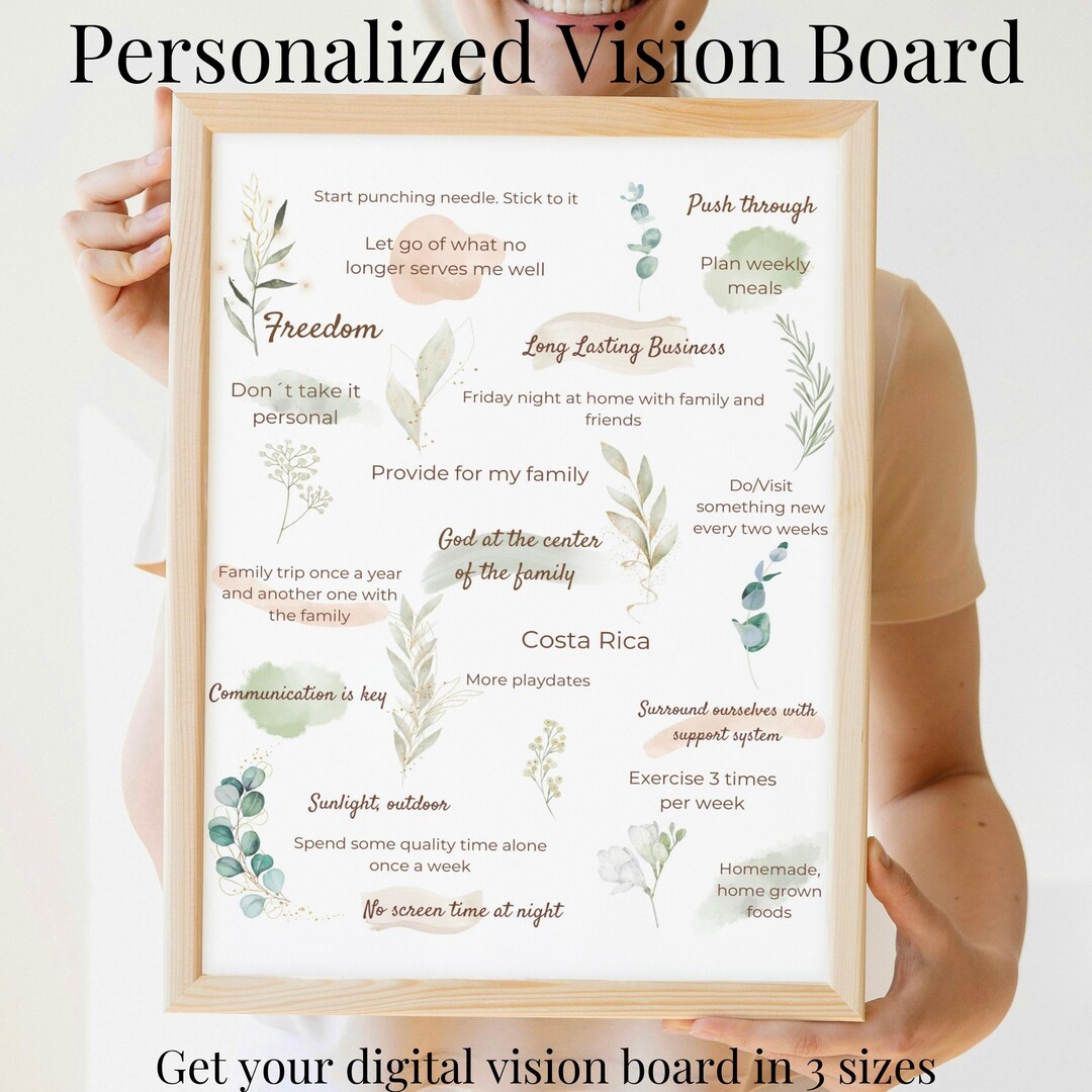 Custom Vision Board Personalized Digital Dream Board (PDF) - Etsy