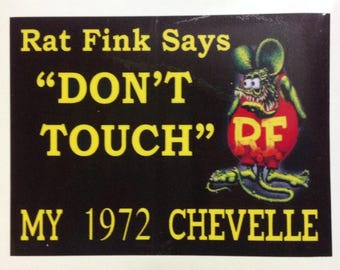 1- 1972 Chevelle Rat Fink Hot rod Biker motorcycles Tools sticker