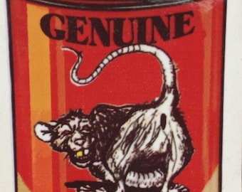 1- Adesivo engraçado de Rat Oil Rat Fink para motociclistas, hot rods e ferramentas