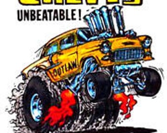 Rat Fink Hot Rod Vintage Racing Sticker | Oil Gas Hooker Header Tools Graphic | Glossy 3M Bumper Sticker