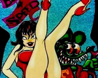 2- Seksowna pin-up Rat Fink Hot rod Biker motocykle narzędzia naklejki