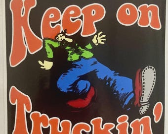 1- Keep On Truckin zabawna naklejka z hot rodem motocyklisty szczura fink