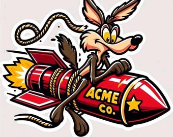 Naklejka na motocykle i narzędzia motocyklowe Hot rod Biker Wili E. Coyote Funny Rat Fink Hot rod Biker