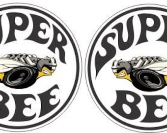 Pacote com 2 adesivos SUPER BEE hot rod biker rat fink motocicletas
