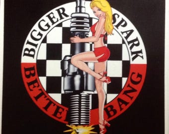 1- Bigger Spark Rat Fink Hot rod Biker motorcycles Tools sticker